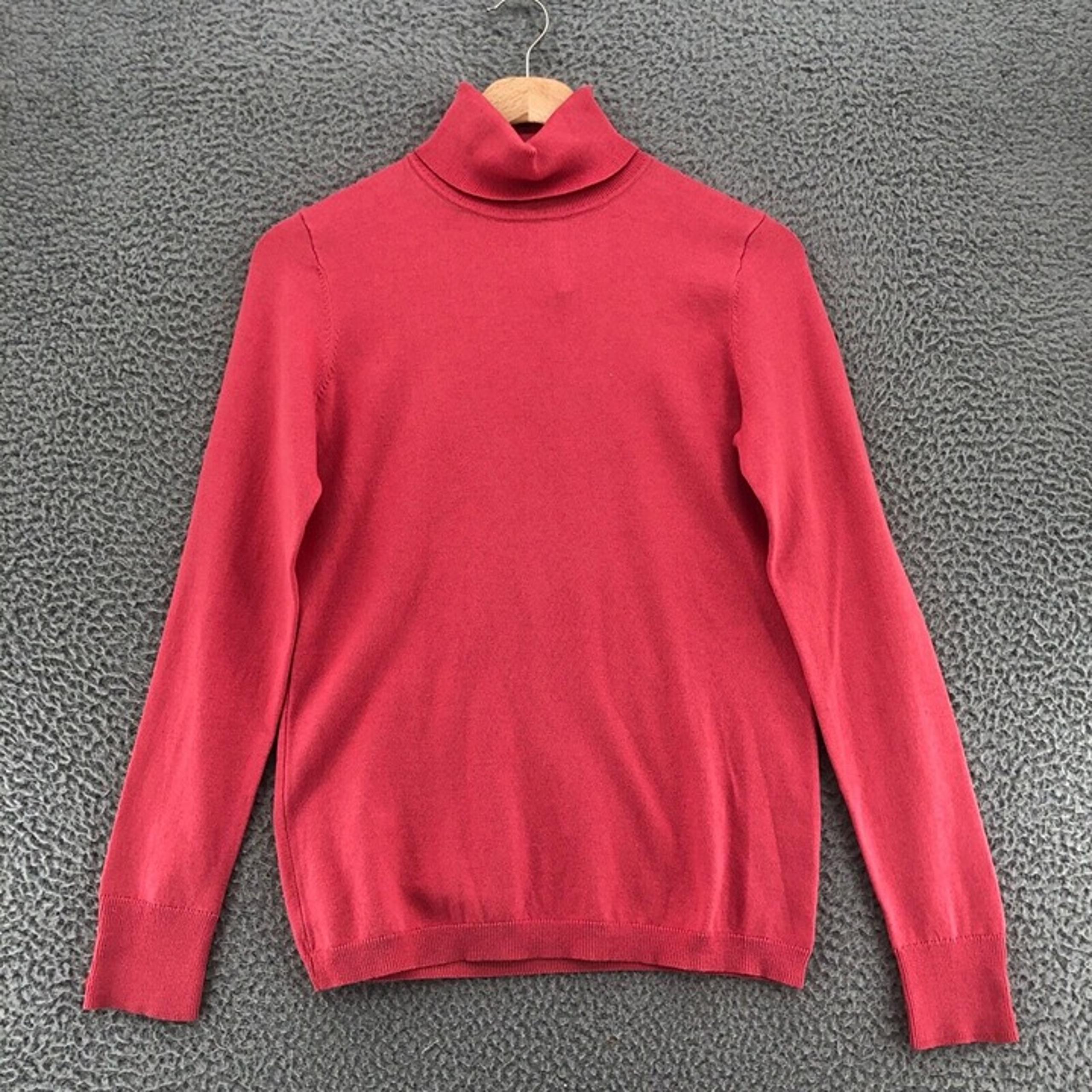 Talbots Sweater Womens Petite Pink Modal Blend Knit Stretch Turtleneck Pullover