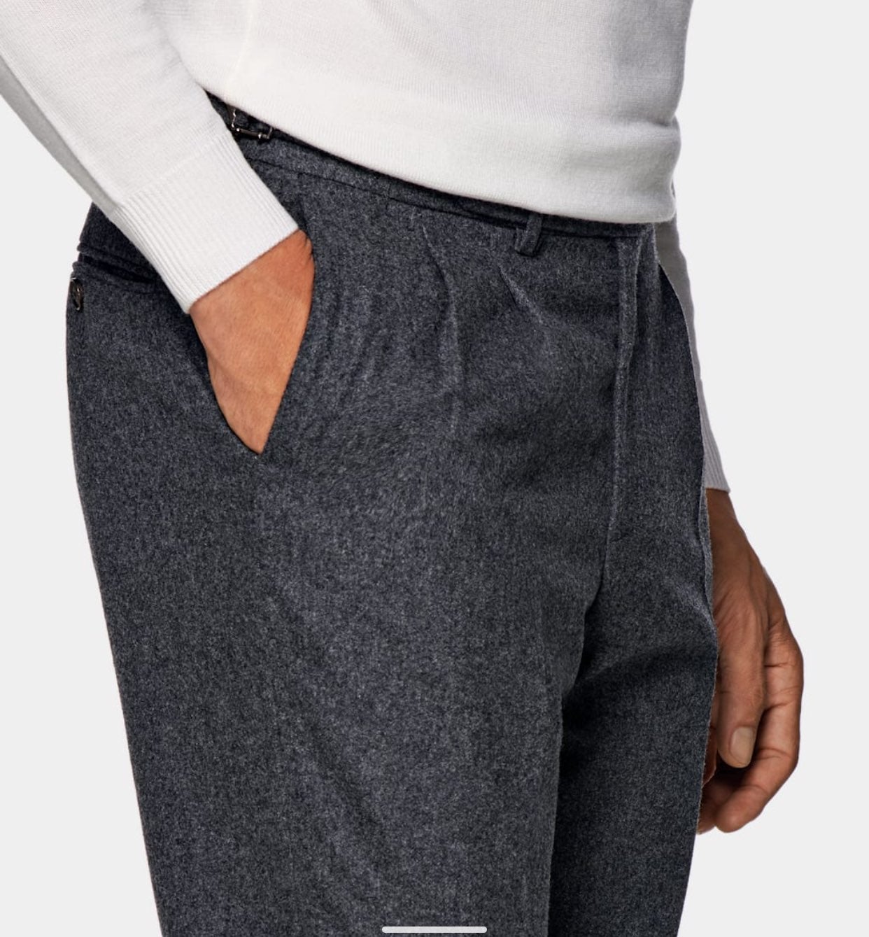 Suitsupply Mid Grey Pleated Braddon Pants size 36