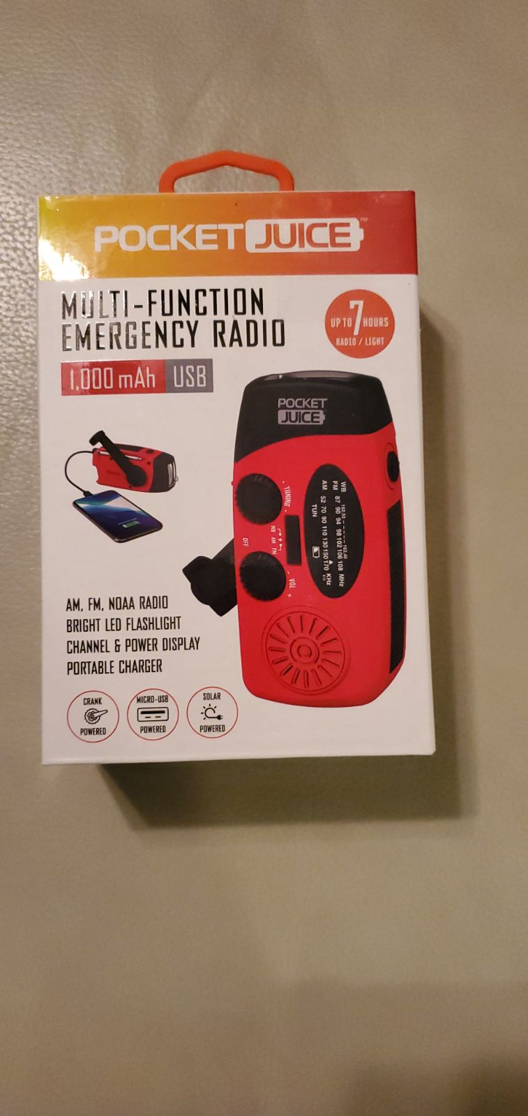 MULTI-FUNCTION EMERGENCY RADIO 1,000 MAH