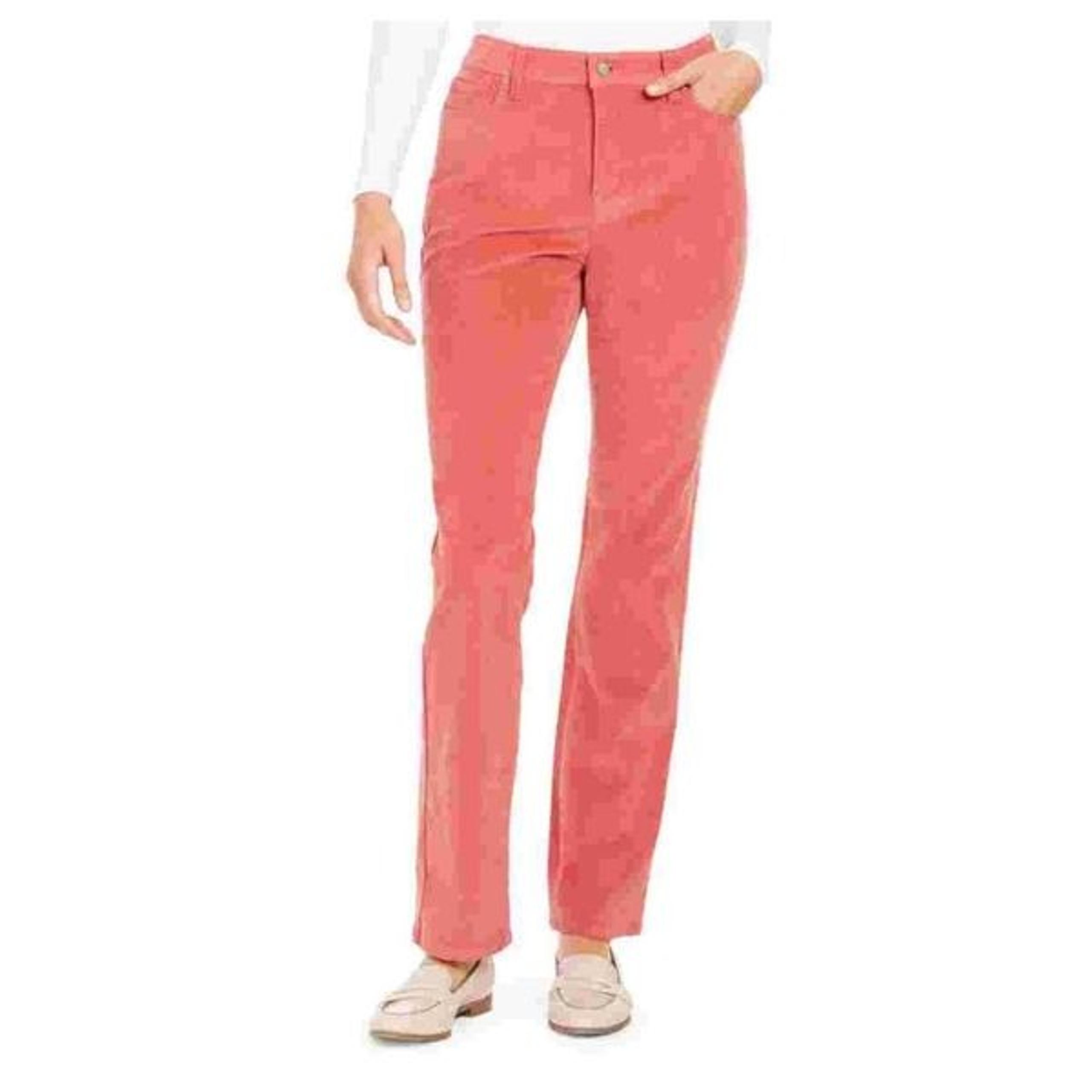 Charter Club Corduroy Coral Pink Straight Leg Pants - NWT - Tummy Control