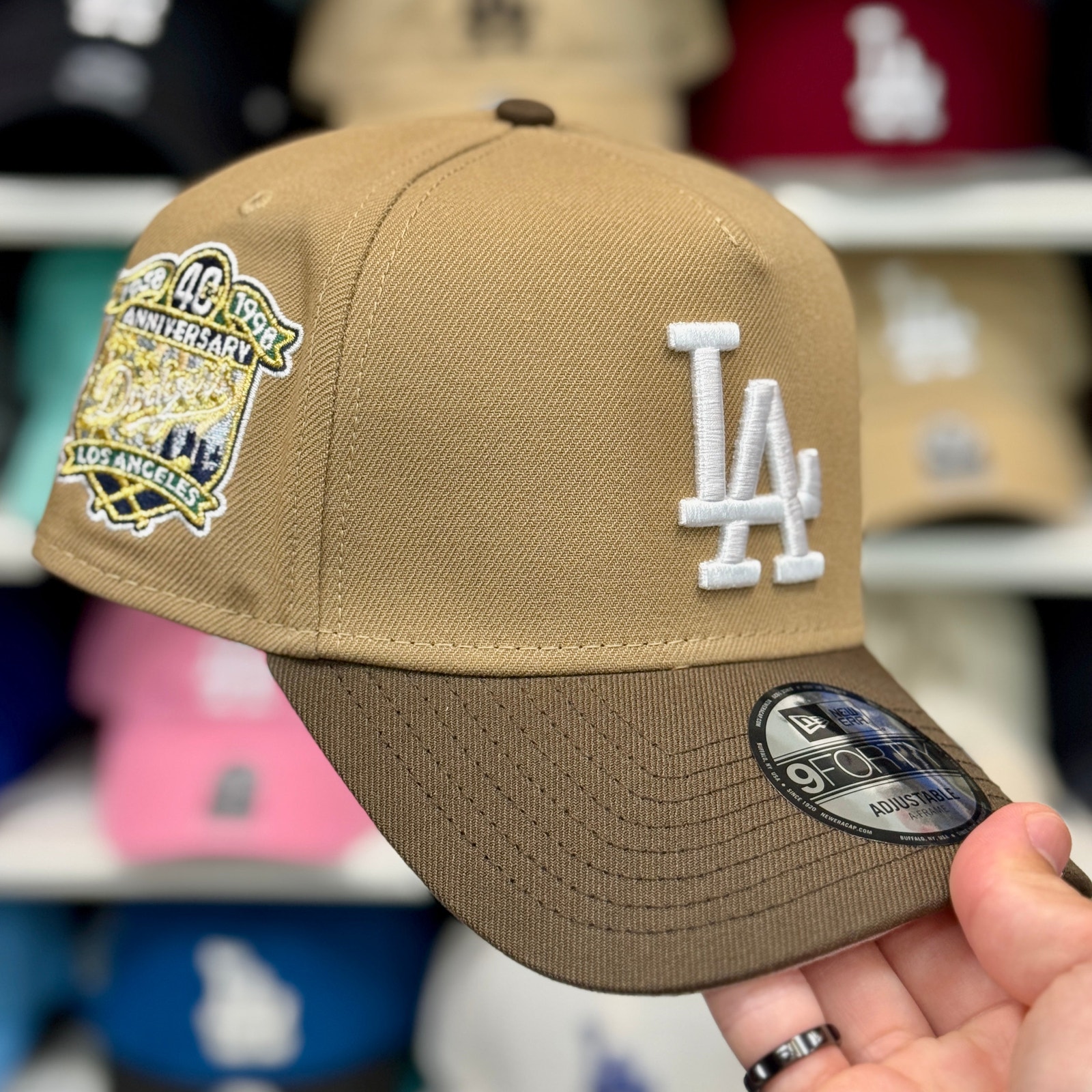 New Era LA Dodgers A-Frame '40th Anniversary' 9FORTY Snapback Tan/Brown