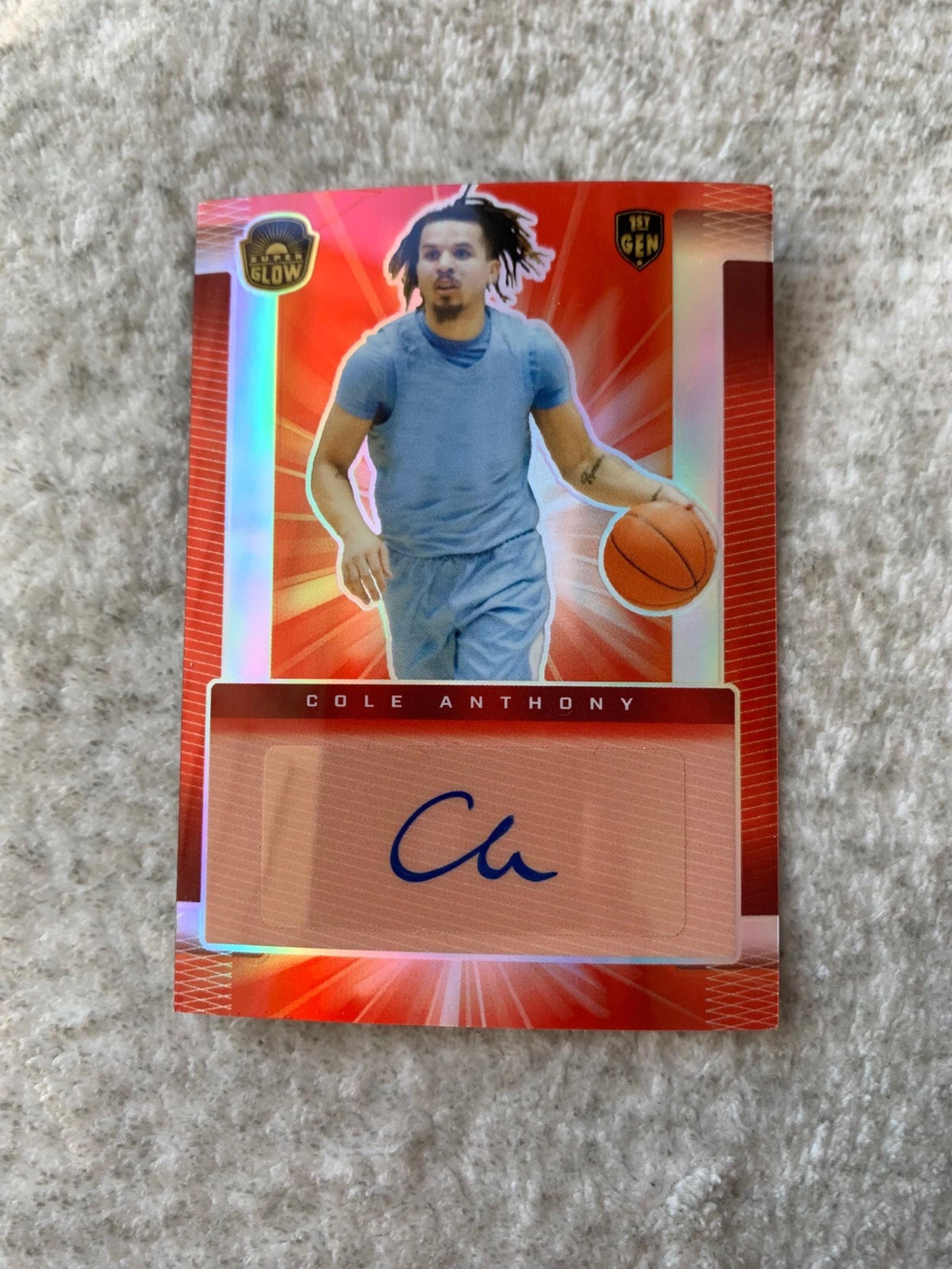Cole Anthony 2021 Super Glow Red Wave refractor rookie autograph basketball card