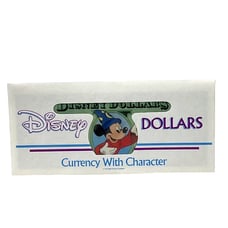 Disney Dollars Currency With Character 1 w/Envelope 1997 25th Anniversary MINT