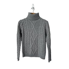 Aran Mor womens size xs gray turtleneck cable knit sweater new ireland