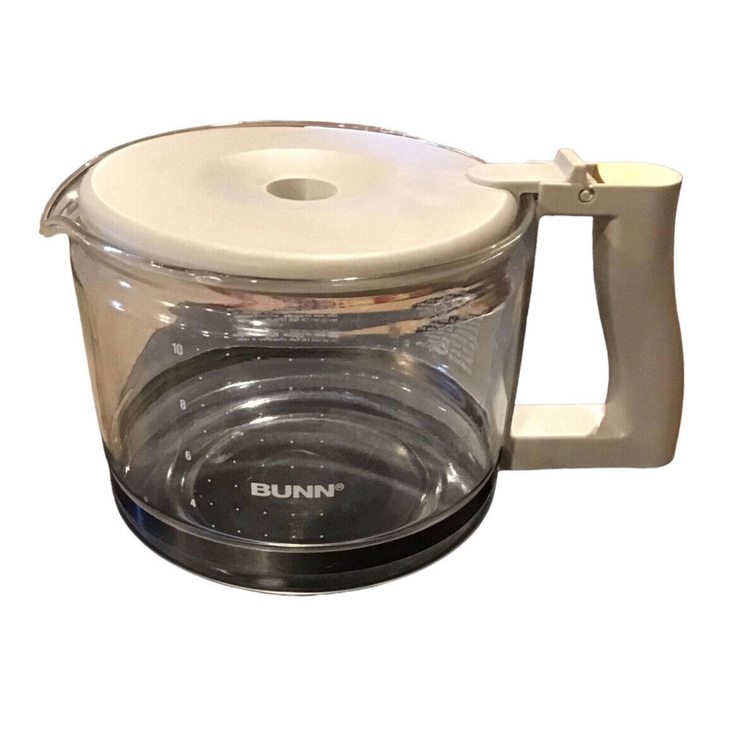 Bunn Replacement 10 Cup Coffee Carafe Decanter Pot & Lid Gray Handle Vintage.