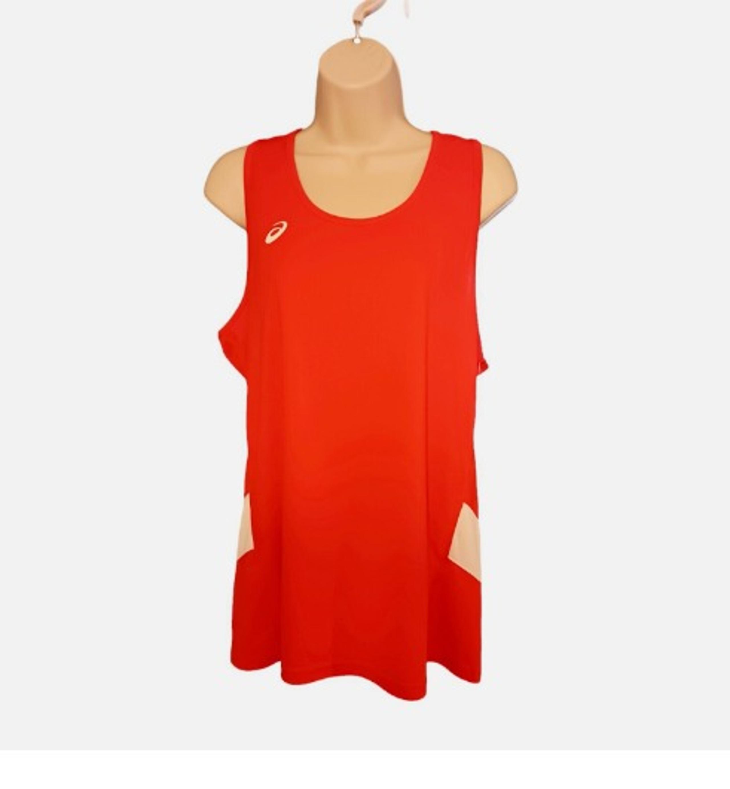 Asics Motion Dry Women's Athletic Orange White Tank Top Shirt Size XL NWT