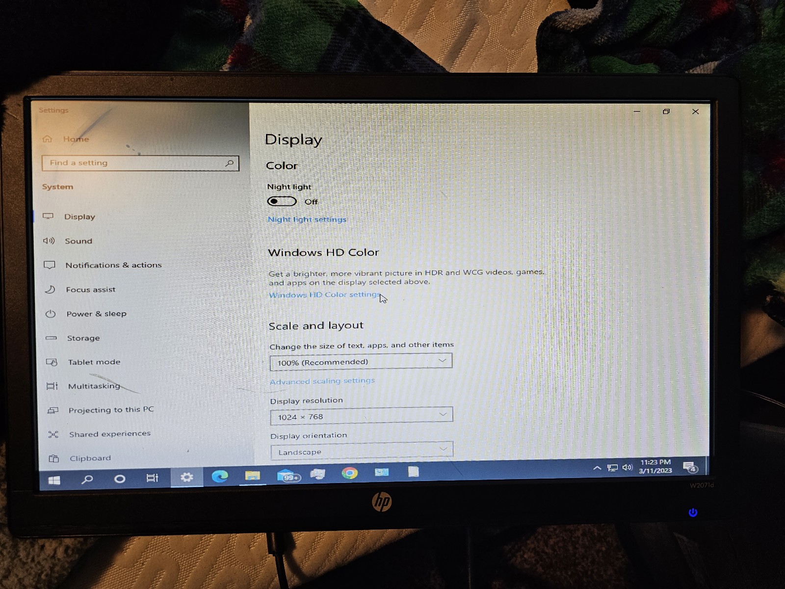 Hp W2071D 20 LED Backlit LCD monitor