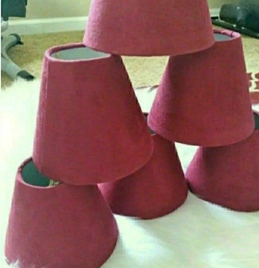 MINI LAMP SHADES RED MERLOT 6 PIECE LOT