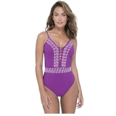 Profile by Gottex Love’n Lace One Piece Swimsuit sz 16