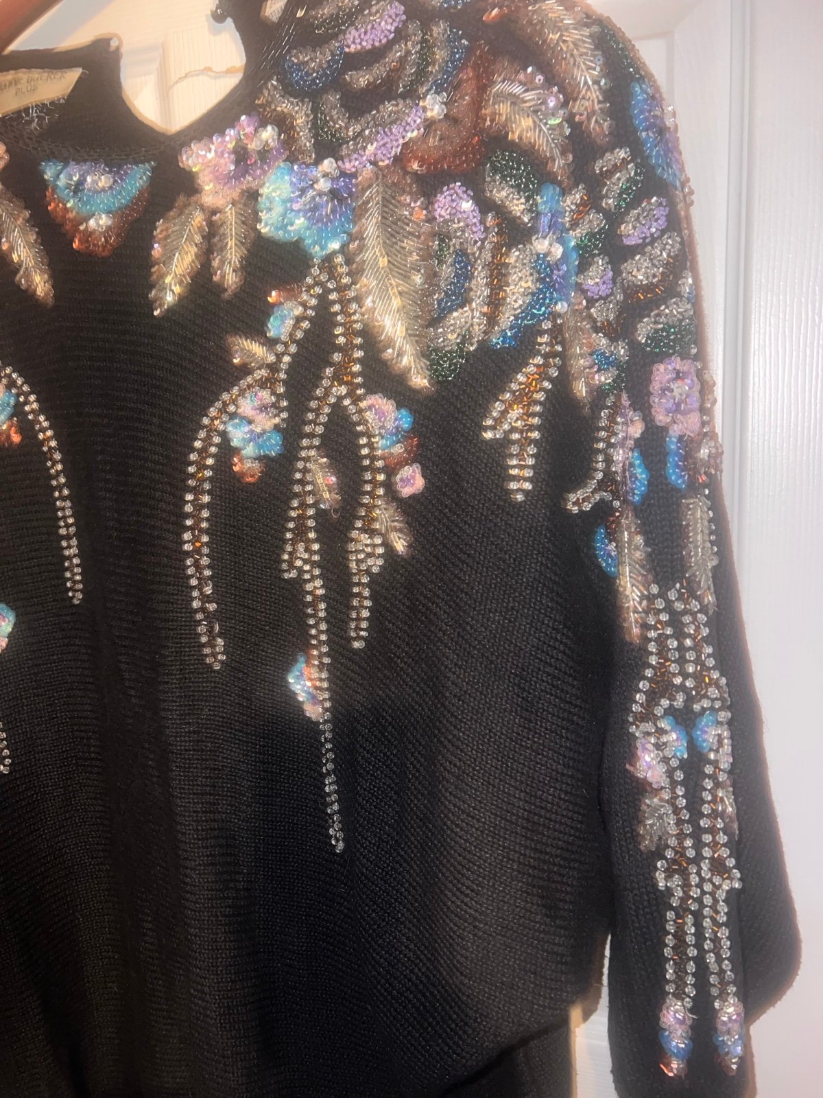 Vtg. 90s Women Sz 3XL Sweater Vintage 1980s Sequined And Beaded!