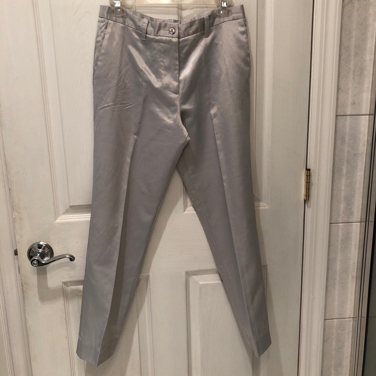 Y2K Silver Shiny Pants Italian EU 42 US Size 12