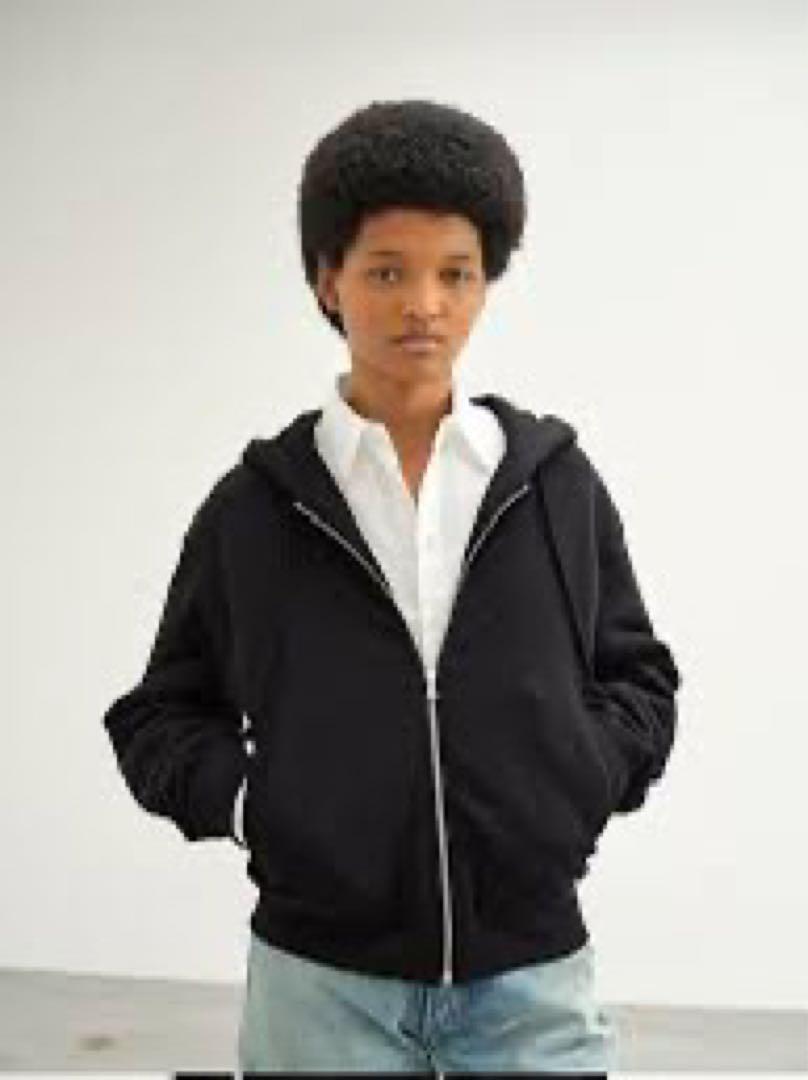 AURALEE smooth soft sweat zip parka hoodie