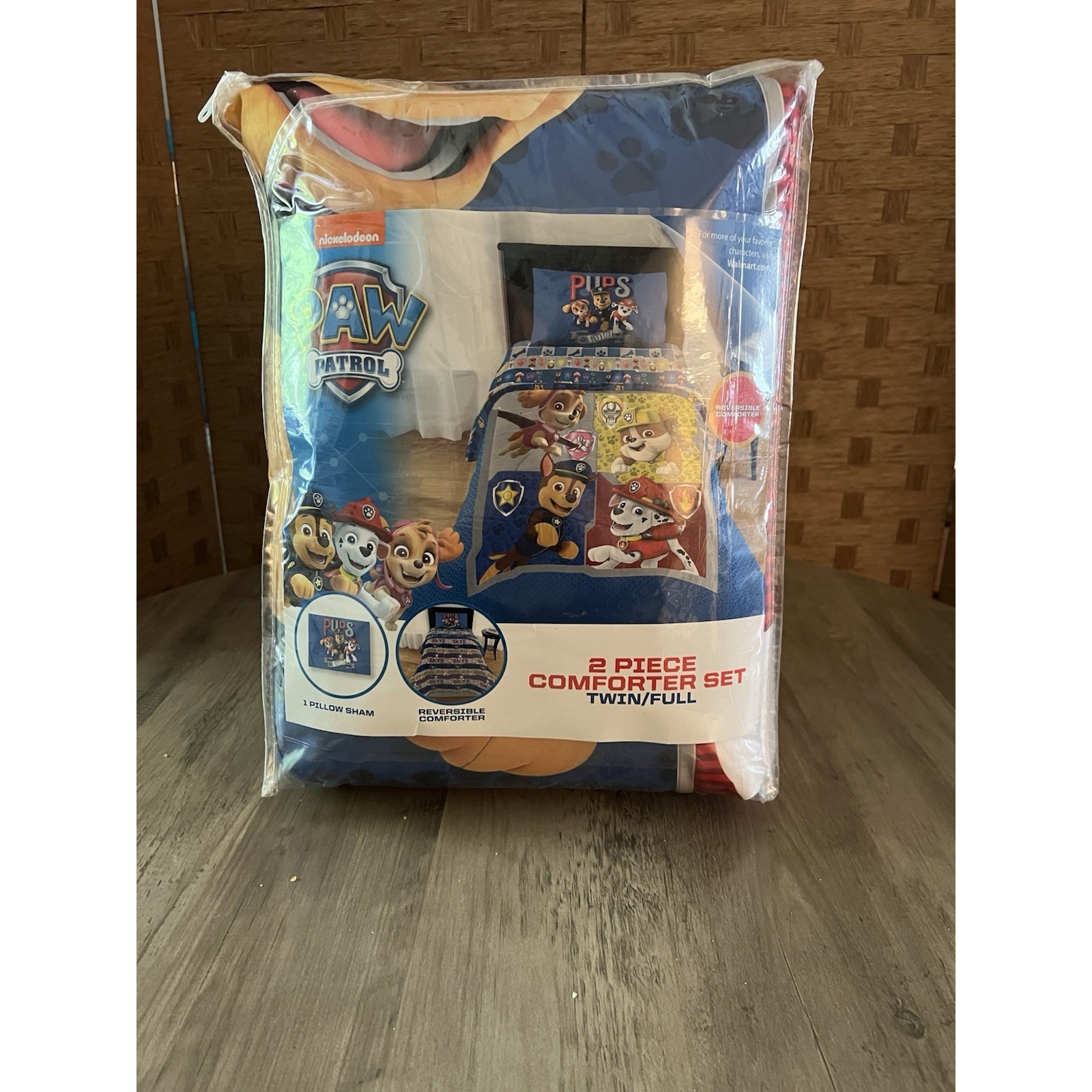 Paw Patrol 2 Pc Bedding Set Twin Size Reversible Comforter + Pillow Sham NEW!