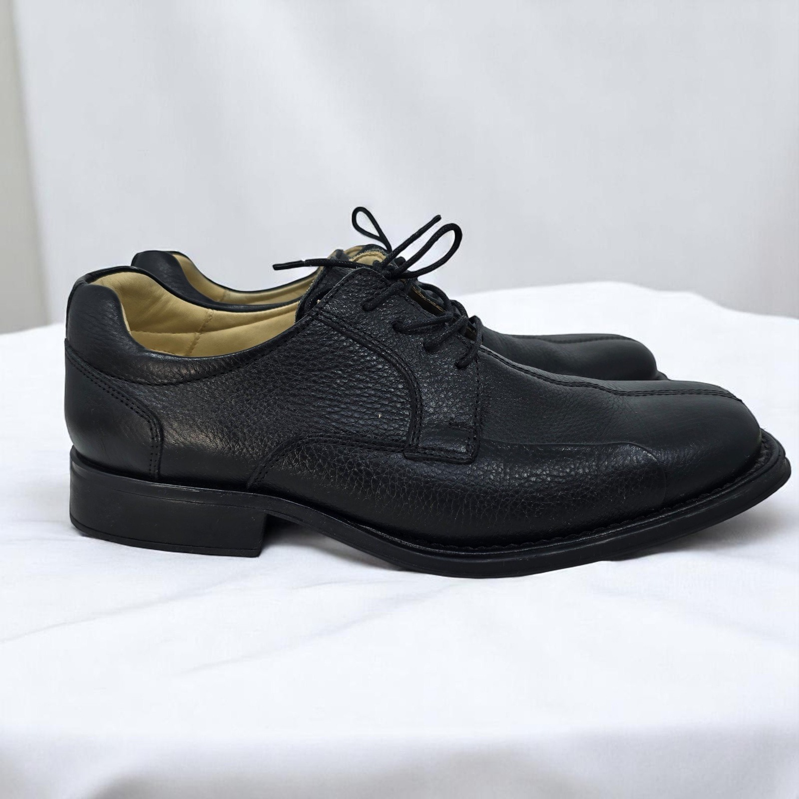 Studio Belvedere Baybridge Leather Dress Shoes Oxfords Black Textured Men 10.5D