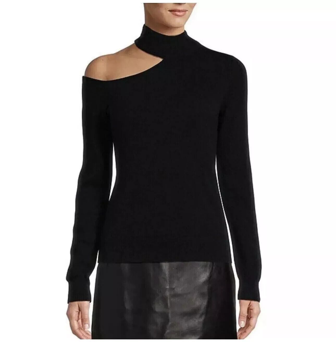 Antonio Melani 100% Cashmere Sweater Women's Tina Cutout Black Size Xs Org 149