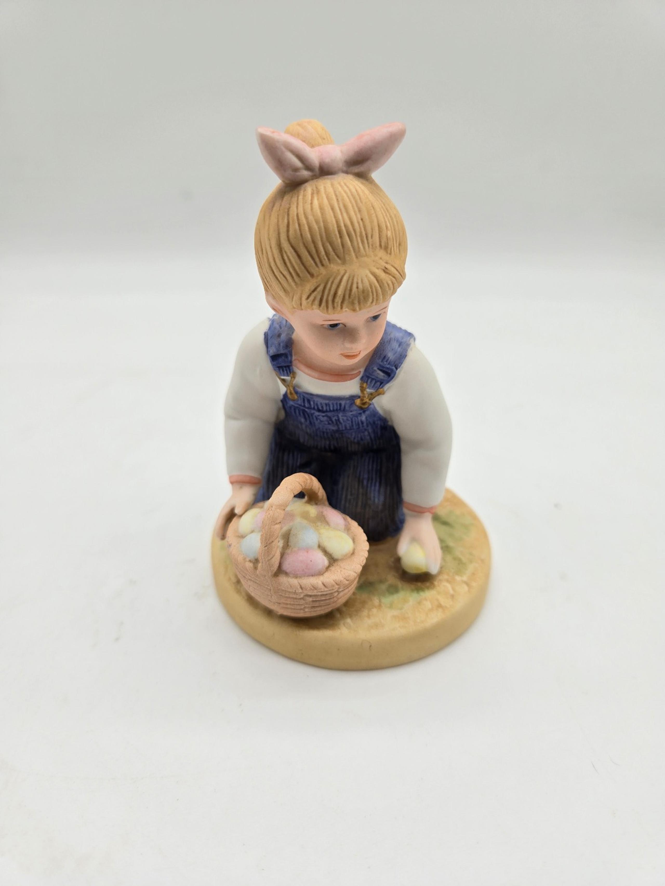 Home Interiors & Gifts Denim Days Easter Time Porcelain Figurine