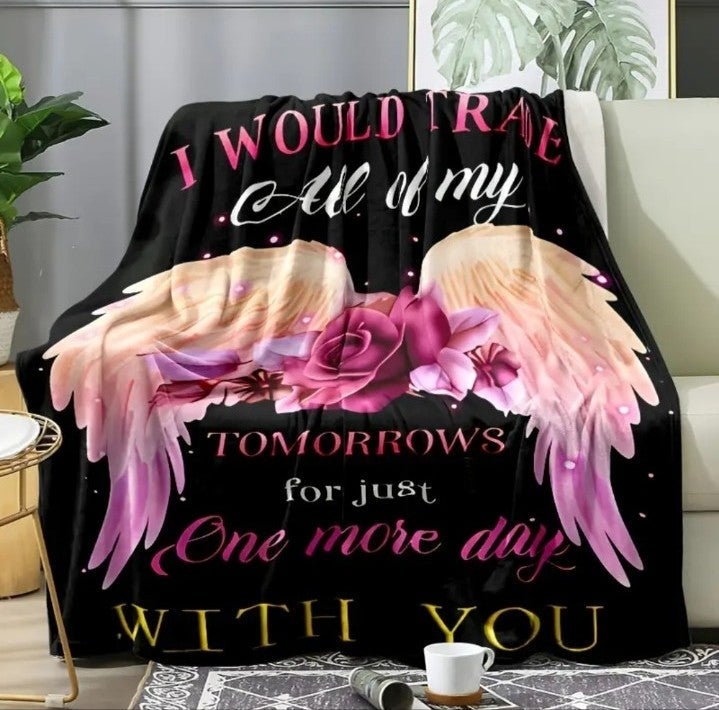 Wings of an Angel- Oversized sherpa lap throw