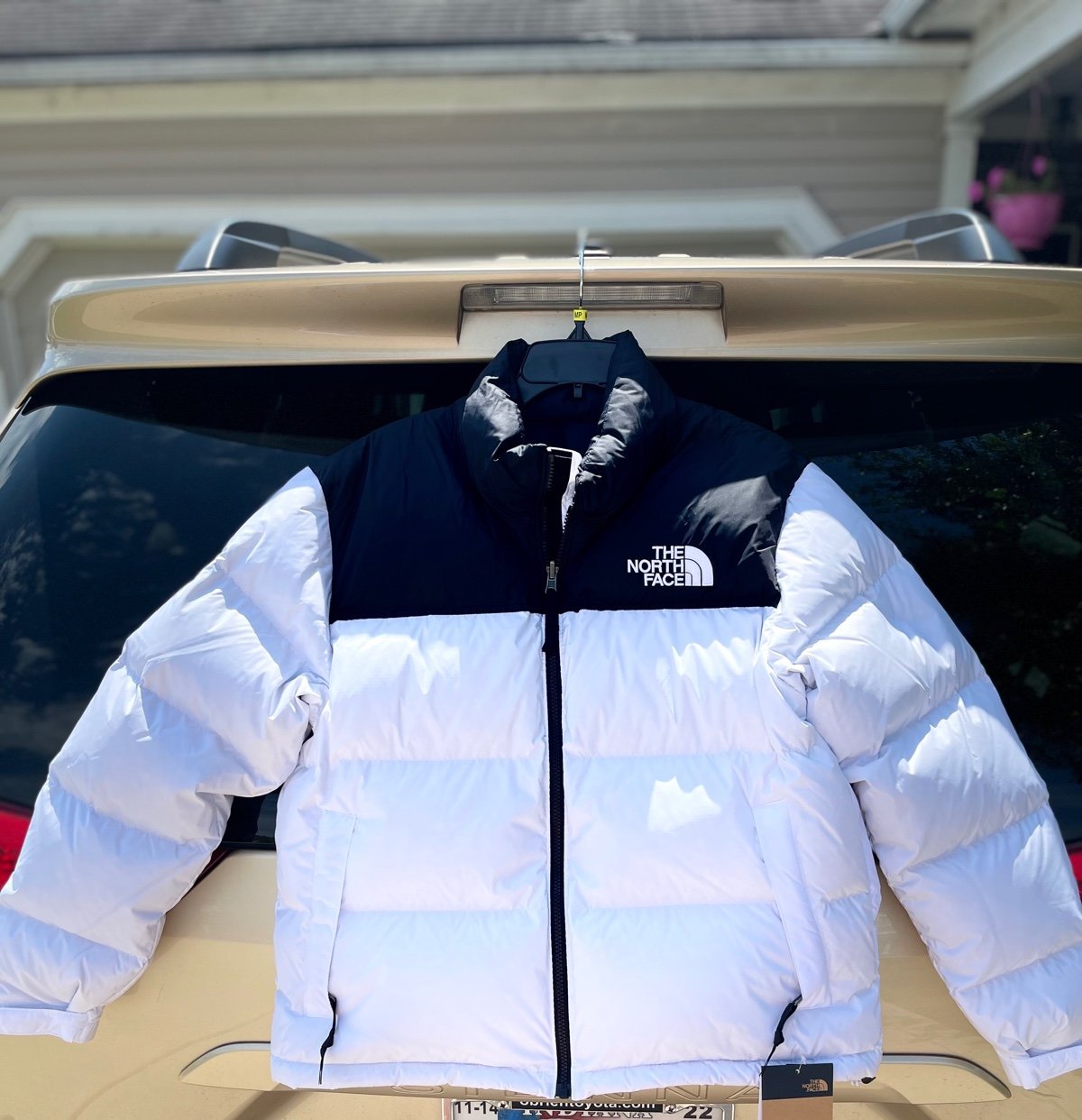 white north face jacket