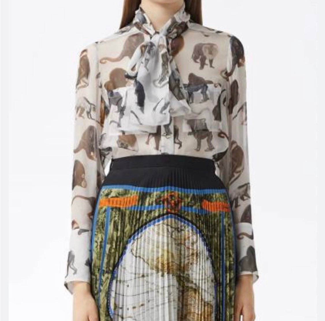 BURBERRY Silk Long Sleeve Button Down Blouse US 2