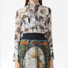 BURBERRY Silk Long Sleeve Button Down Blouse US 2