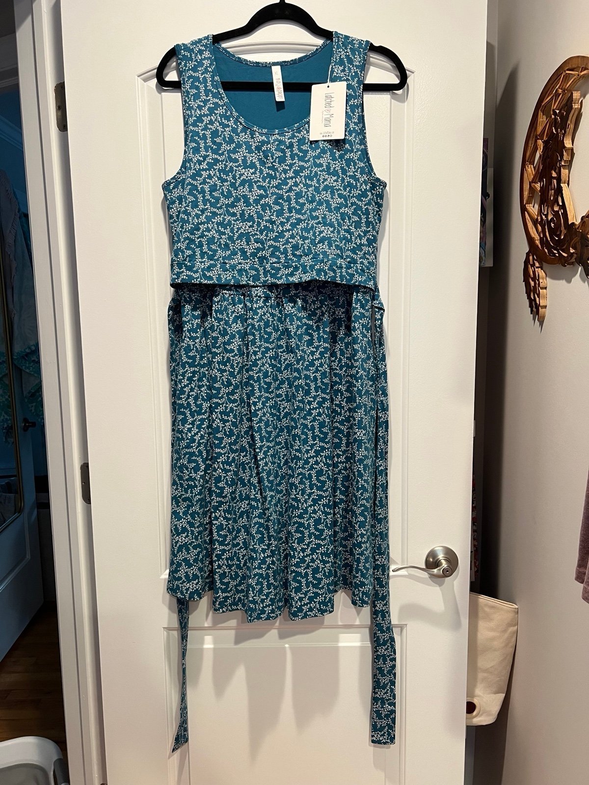 NWT XL Latched Mama Dainty Teal Dress