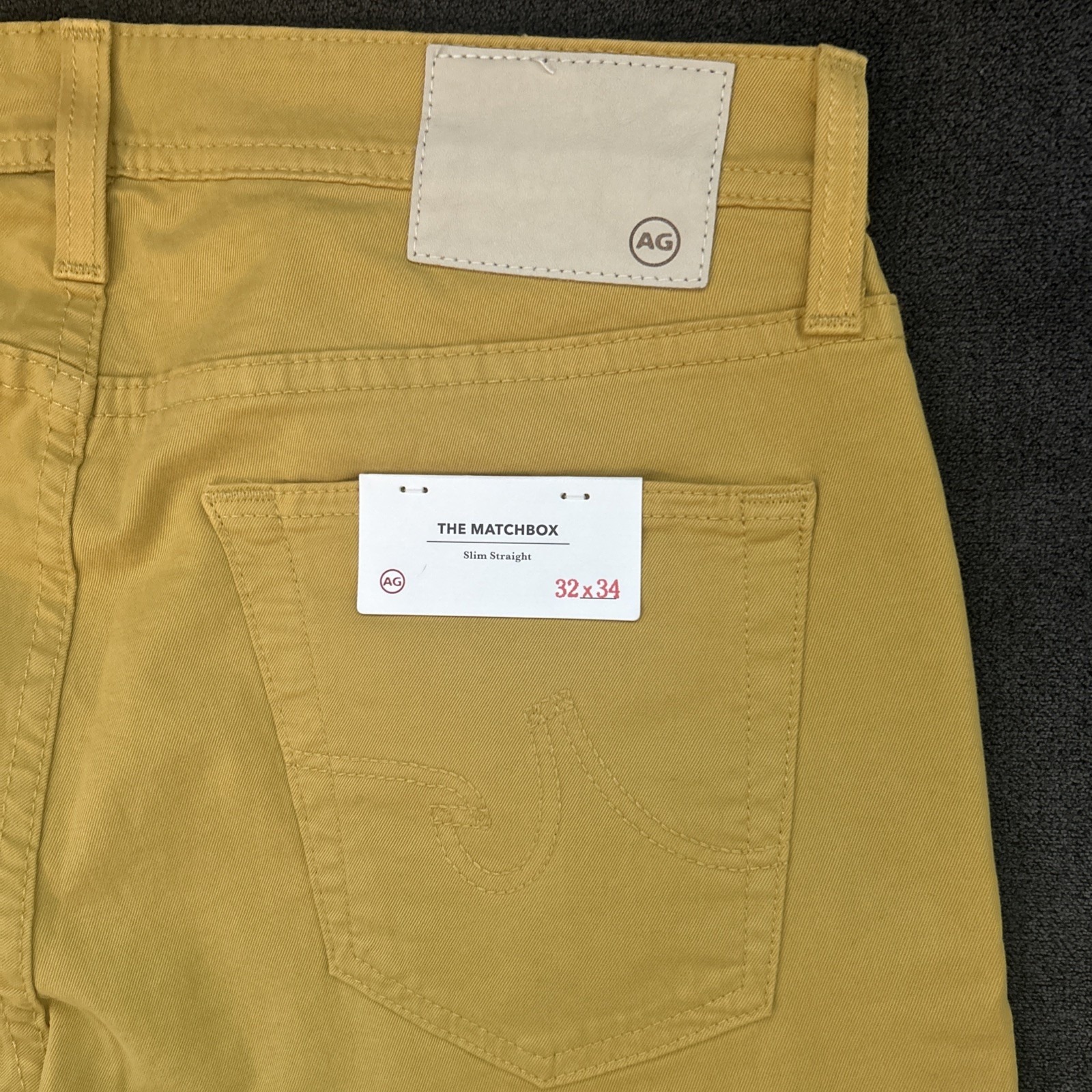 Adriano Goldschmied Matchbox Jeans Men's 32x34 Yellow Slim Straight Pants Preppy