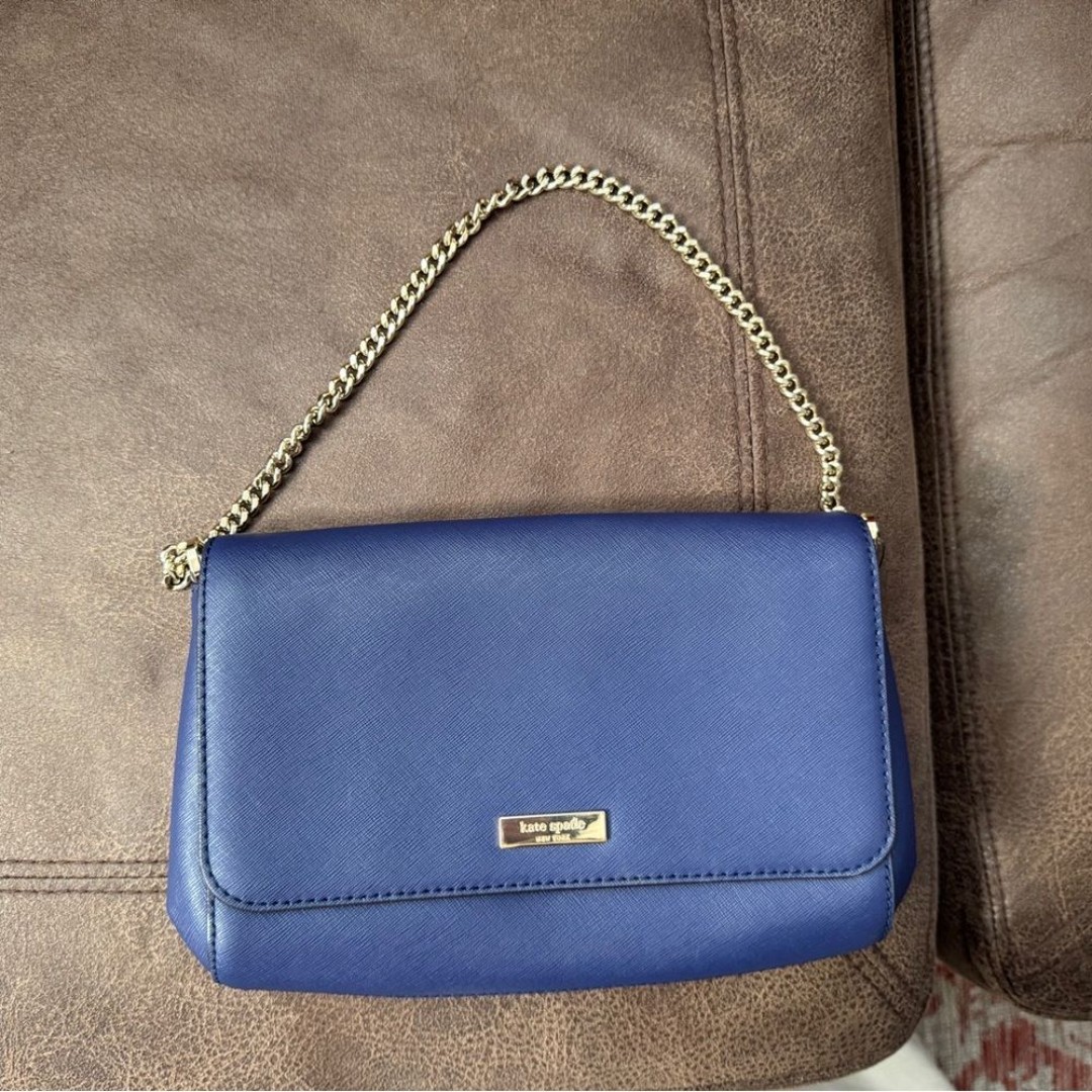 Kate Spade Leather Lizz Putnam Drive Clutch Shoulder Bag Sftind Navy