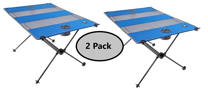 2 Pack Cascade Mountain Tech Ultralight Large Camping Collapsible Tables w/ Bags