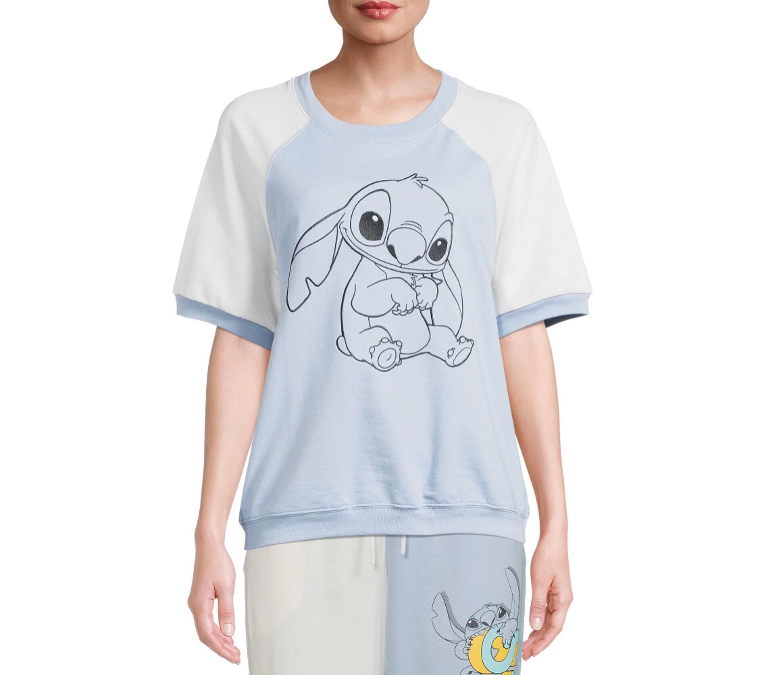Disney Women's Sleepwear Stitch Short Sleeve Pajama Top Size S (4/6)