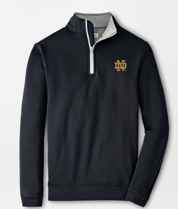 Peter Millar Notre Dame Perth Youth Performance Quarter-Zip XS Black