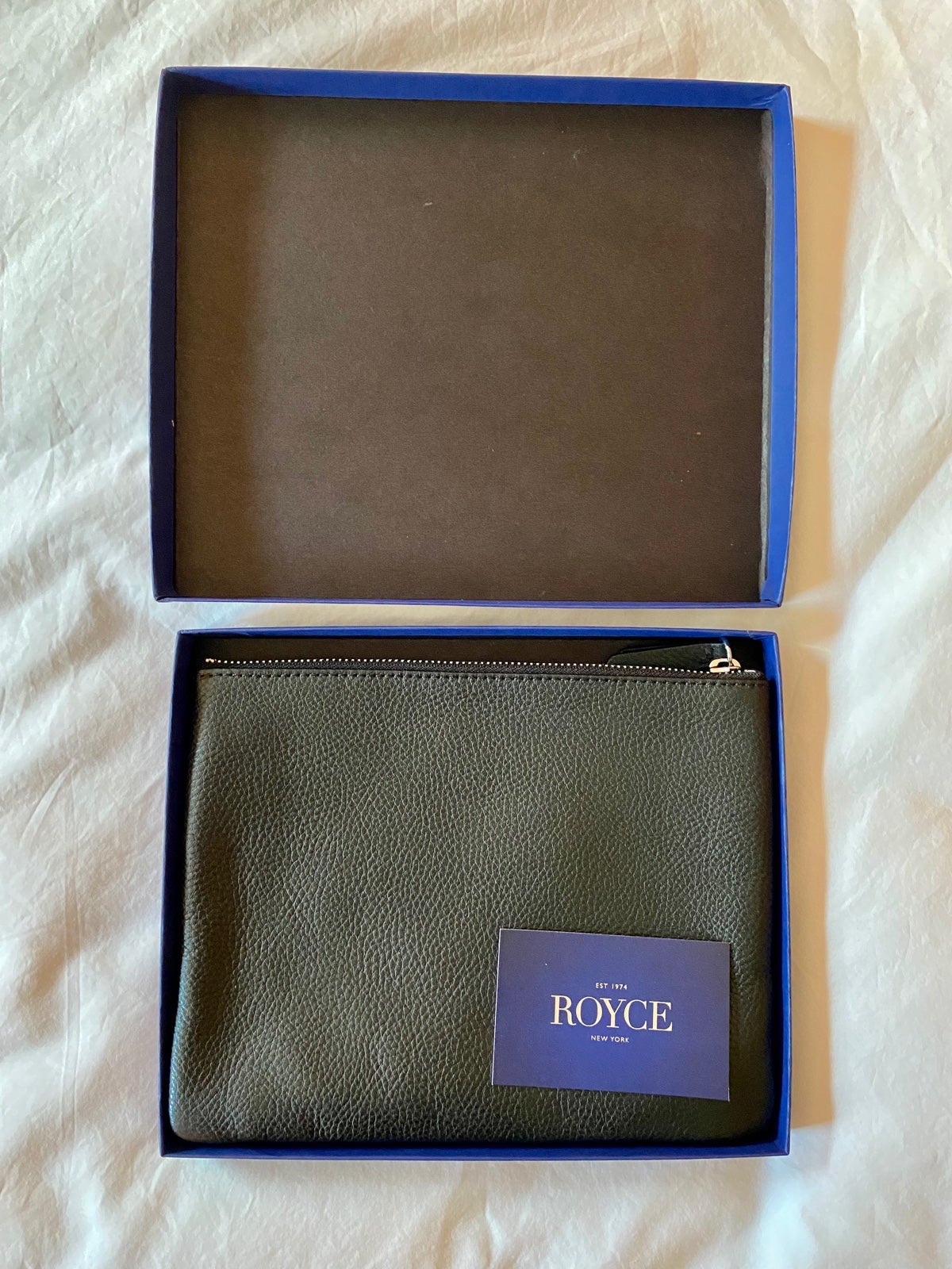 Royce New York: Black Leather Clutch