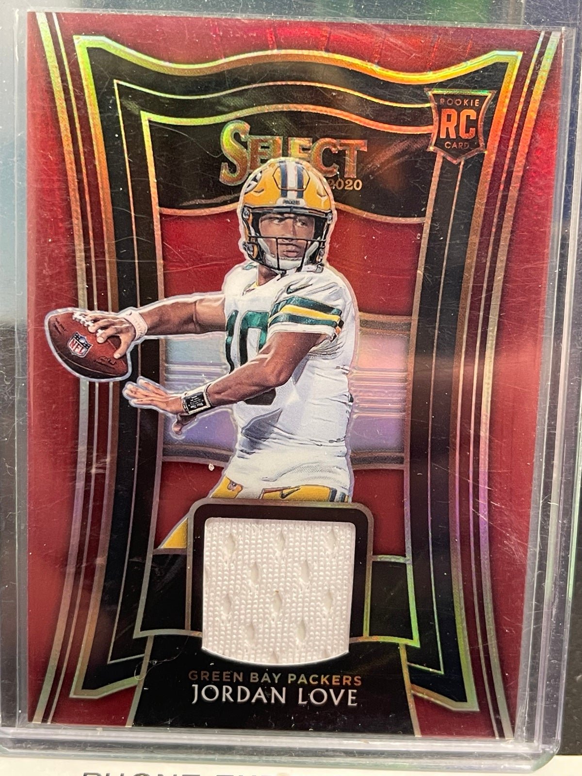 Jordan Love-Select, Red Prizm-Patch, Rookie RC-GREEN BAY PACKERS