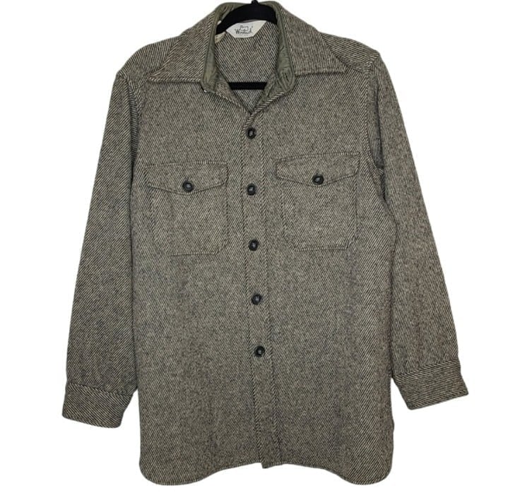 Woolrich Vintage Tweed Wool Blend Shacket Medium