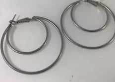 Silver Double Hoop Earrings