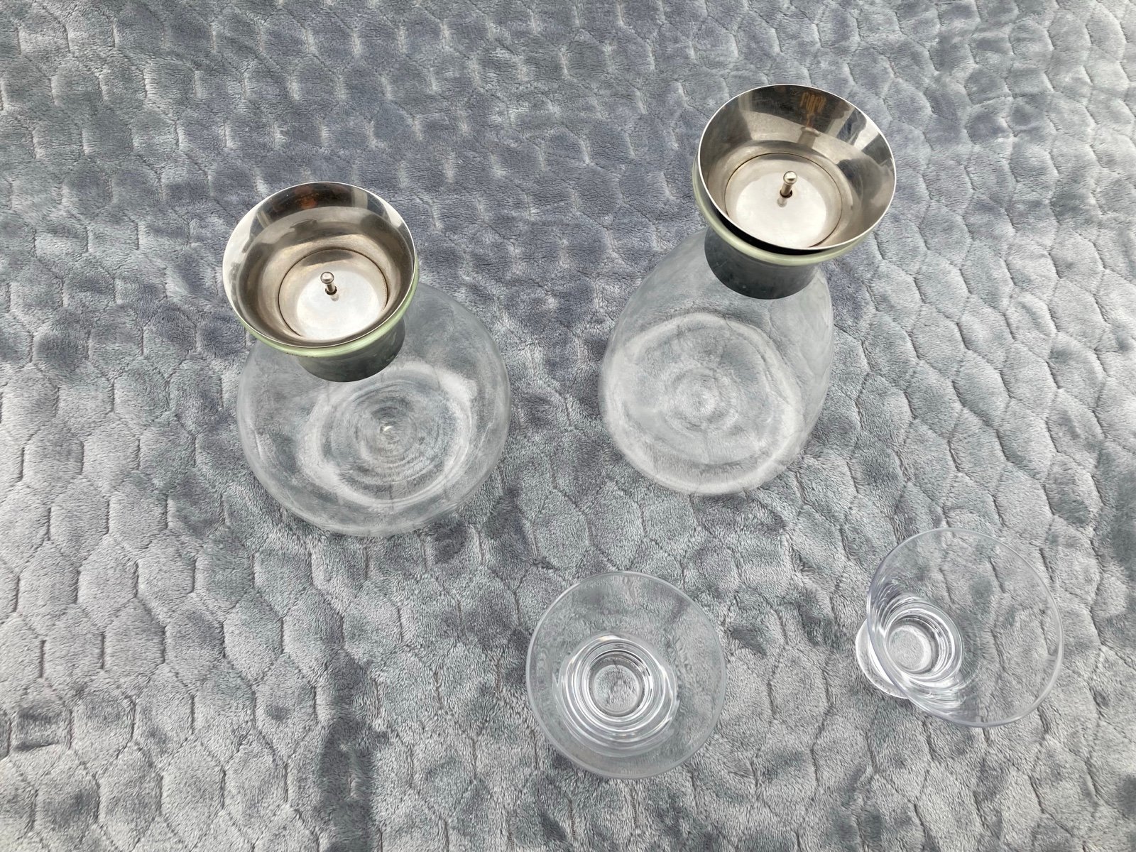 4 pc decanter and cocktail glass set