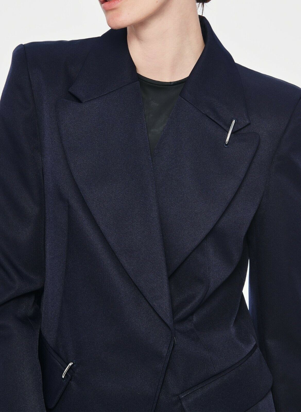 798 NWT Tibi Techy Twill Blazer 4 Abyss Navy