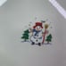 Pfaltzgraff SNOW VILLAGE Snowman Farm Green Ring Stoneware Dinner Plates Set 4