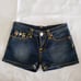 Rare Y2K Vintage True Religion Joey Rainbow Stitch Denim Shorts SZ 26