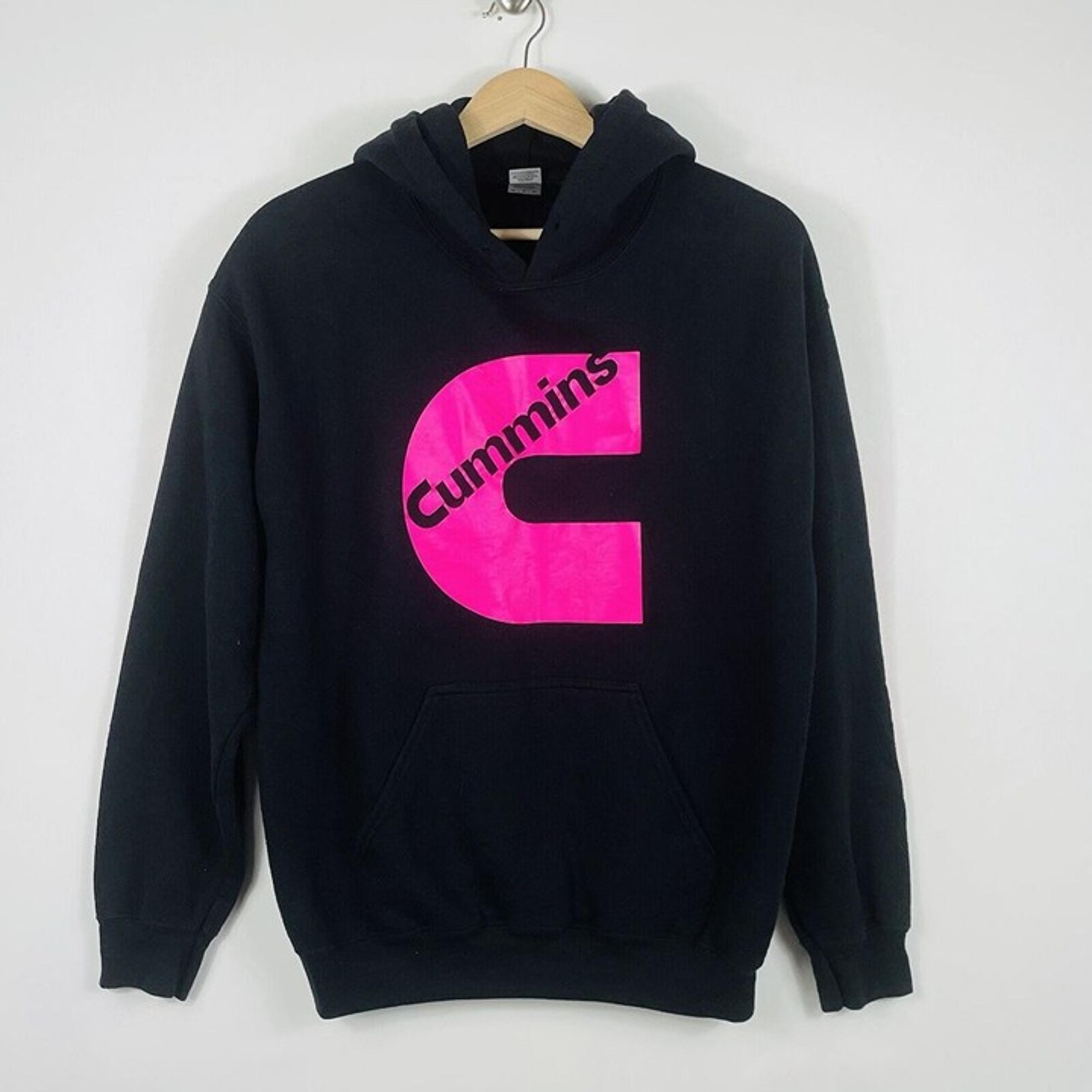 Women's Gildan Cummins Diesel Black Pink Hoodie - Pullover Sweatshirt