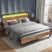 Brand New |Queen Size Bed Frame, Metal Queen Bed Frame with Led Headboard