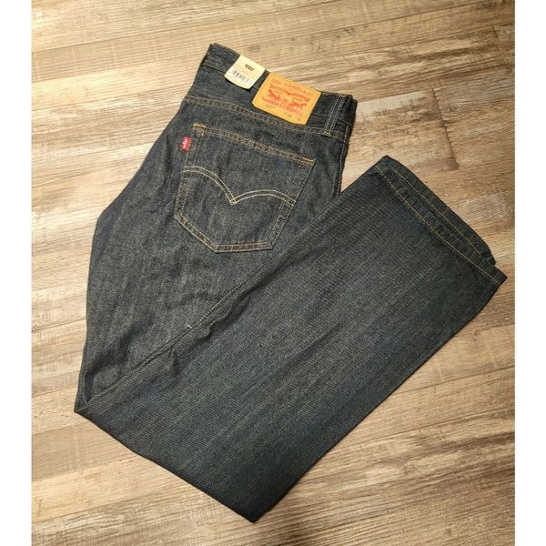 Levi's 527 Jeans Mens 34x30 Blue Denim Bootcut Faded Wave Allusions-Stretch 70