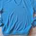 Izod Vintage Union Tag Made In The USA Blue V Neck Sweater Size XL