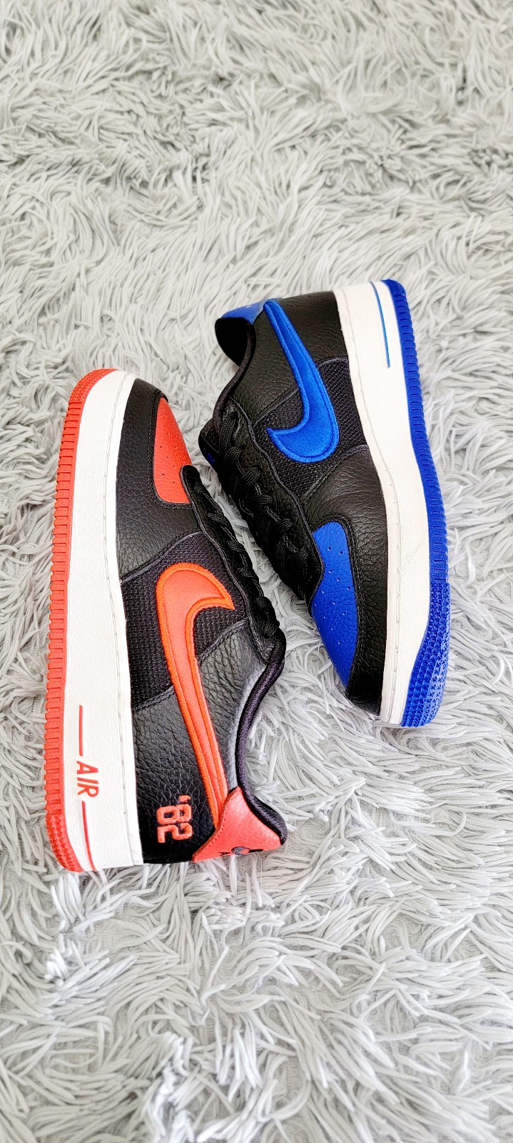 Size 6.5Y Nike Air Force 1 LV8 GS Black Chile Racer Blue DH0201-001.