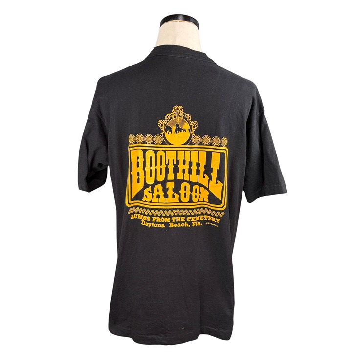 Vintage Fruit Of The Loom Boot Hill Saloon Black T-Shirt XL Single Stitch 90's