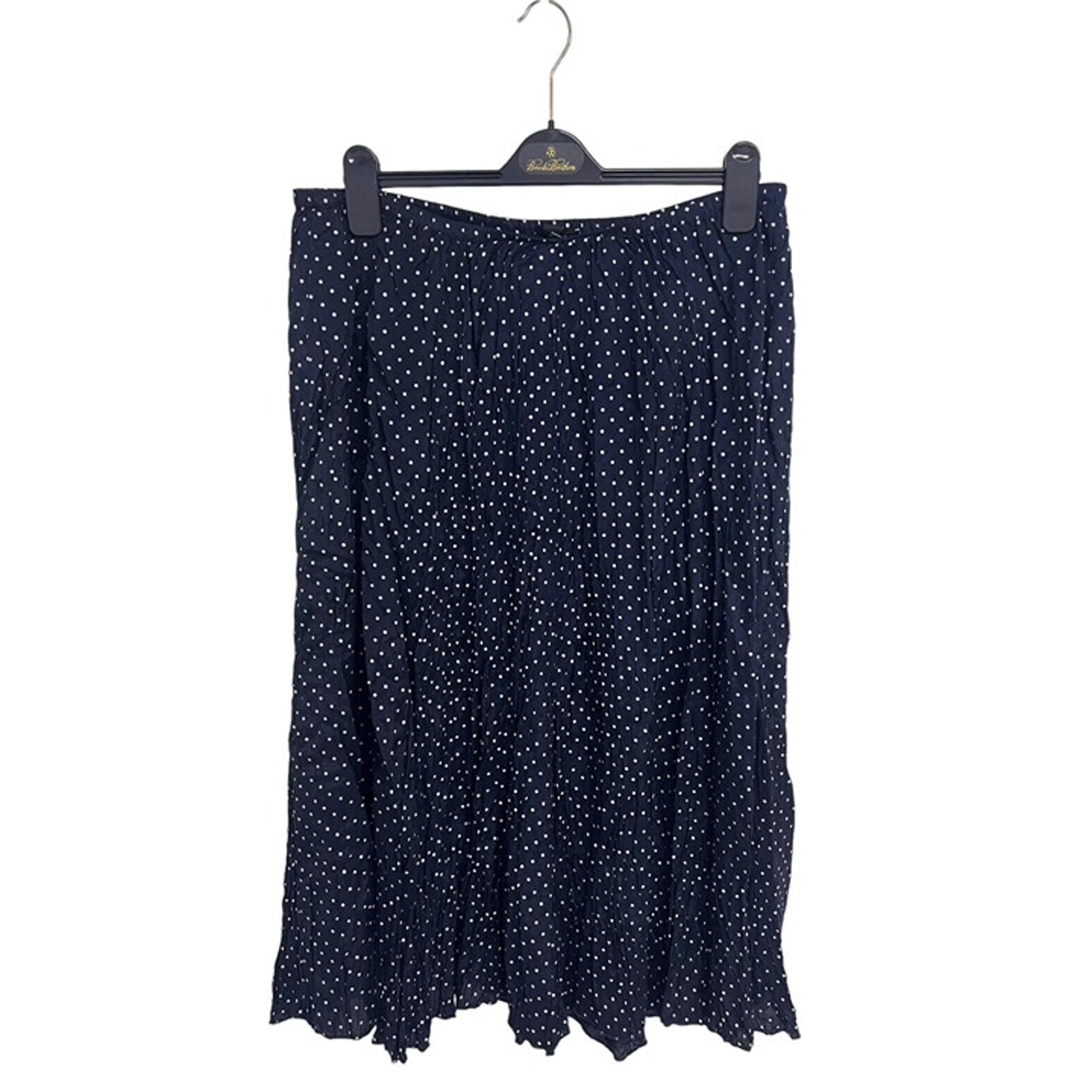 Avenue Women's Navy Blue Polka Dot Twisted Elastic Waist A-Line Skirt Size 14/16