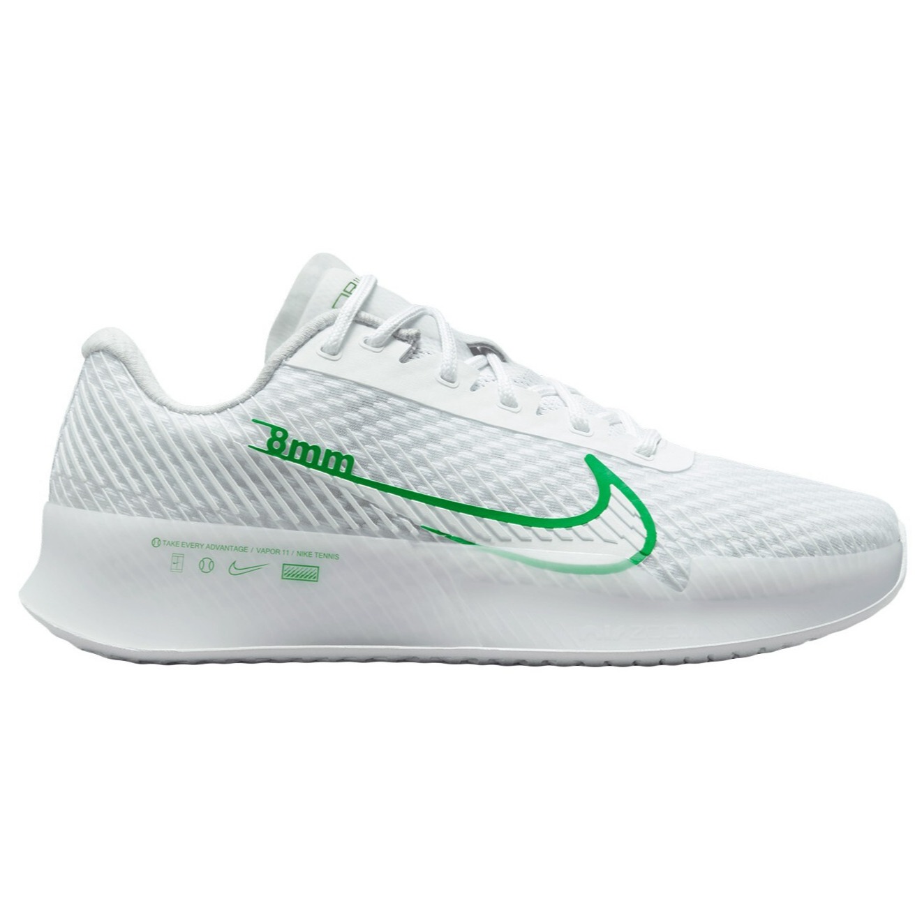 Sz 7.5 Nike Court Air Zoom Vapor 11 Women Tennis Shoes White Green DR6965-102