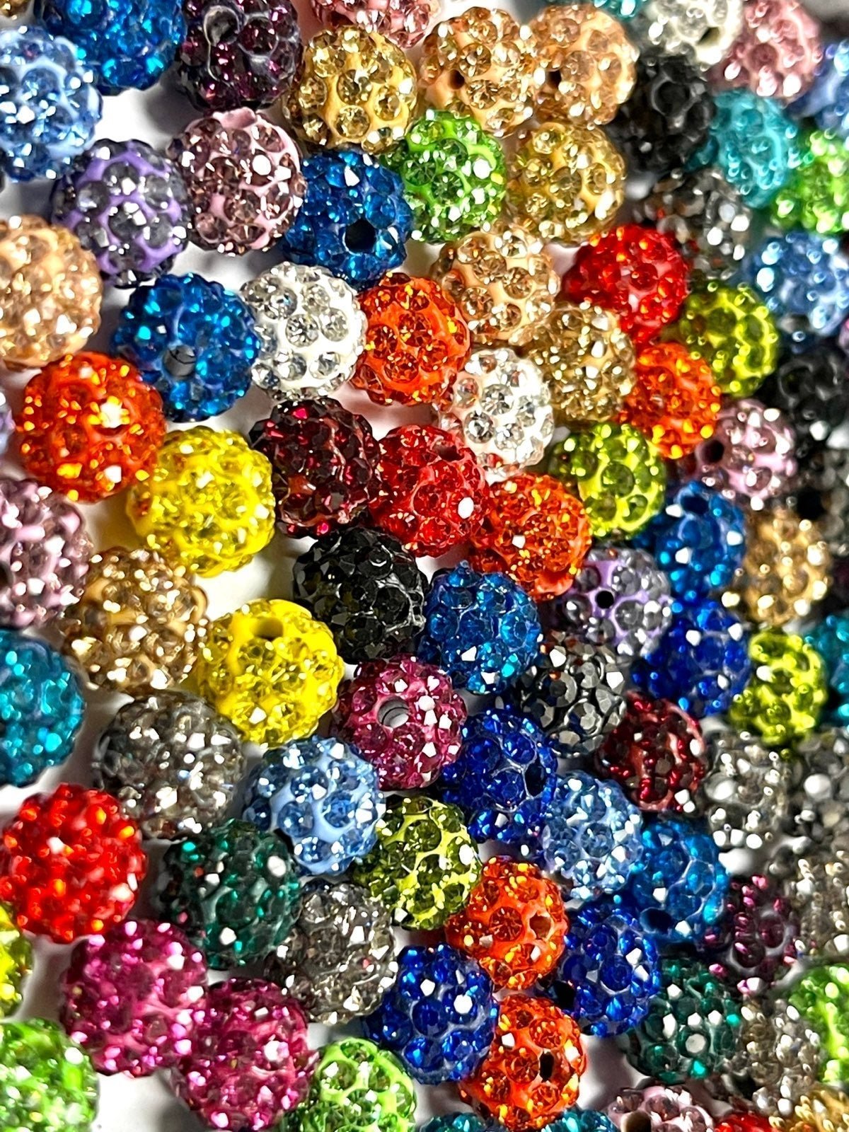 100 pcs 10mm Rhinestone CZ Pave Beads