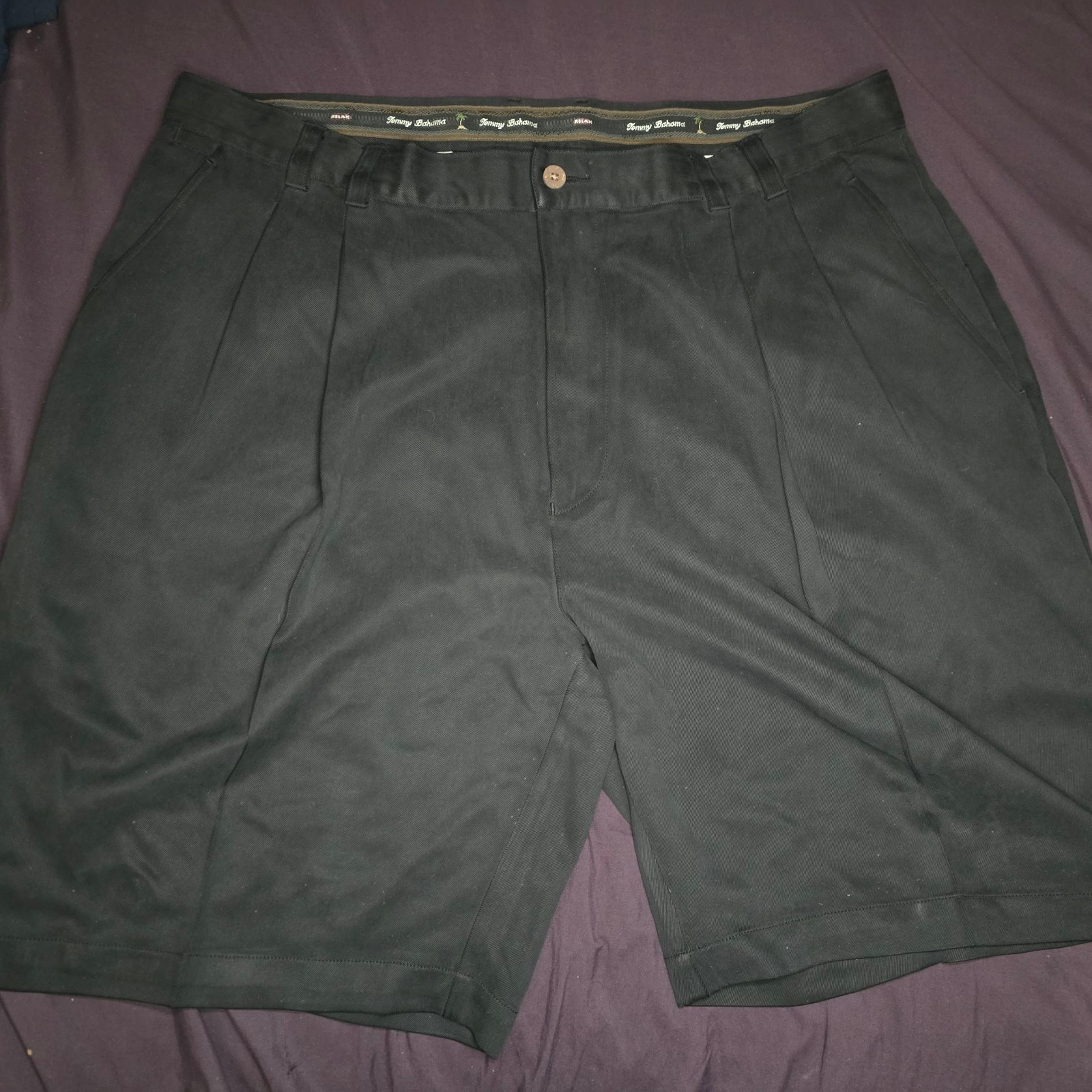 Tommy Bahama Pleated Casual Silk Shorts-Mens 38-Black-golf,resort,sports,beach