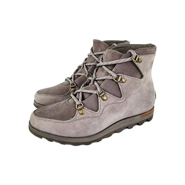 Sorel Sneakchic Alpine Women's US 7.5 Lace-Up Leather Grey Hiking/Winter Boots