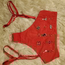 High waisted thong and with garters